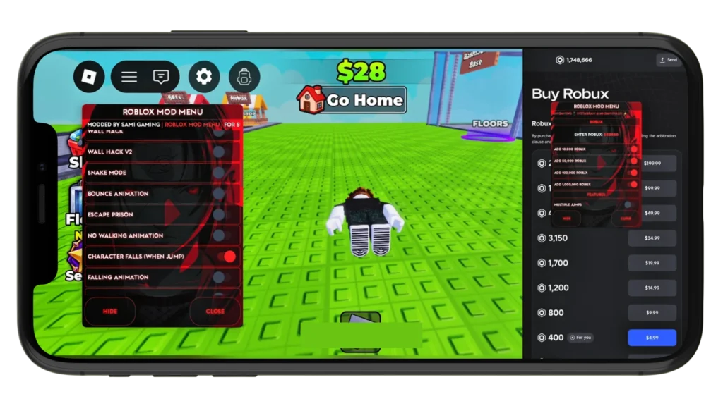 roblox character fall when jump mod ios