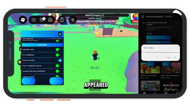 Roblox hold to float mod